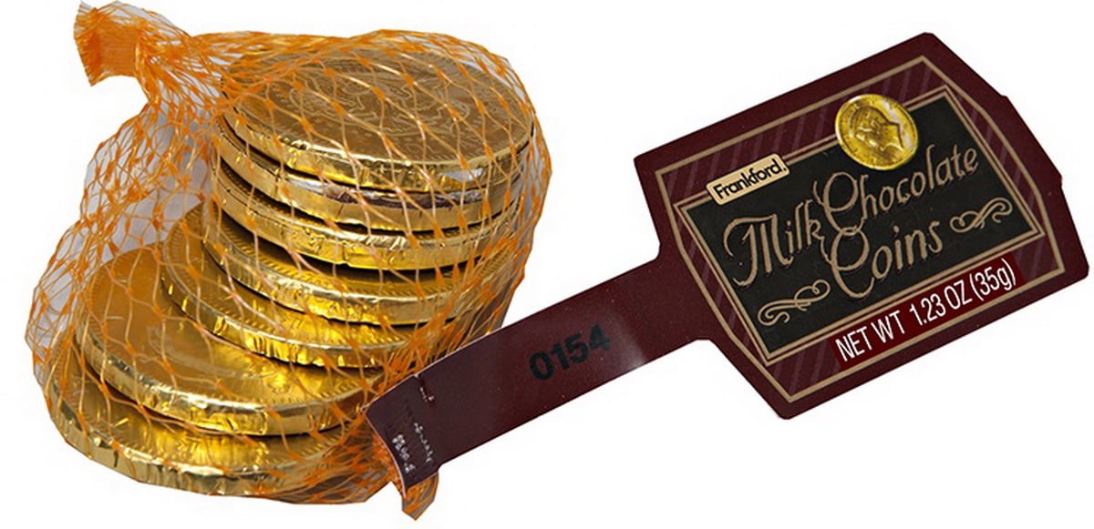 (Price/Case)Frankford Candy 49160 Milk Chocolate Gold Coins 4121.23