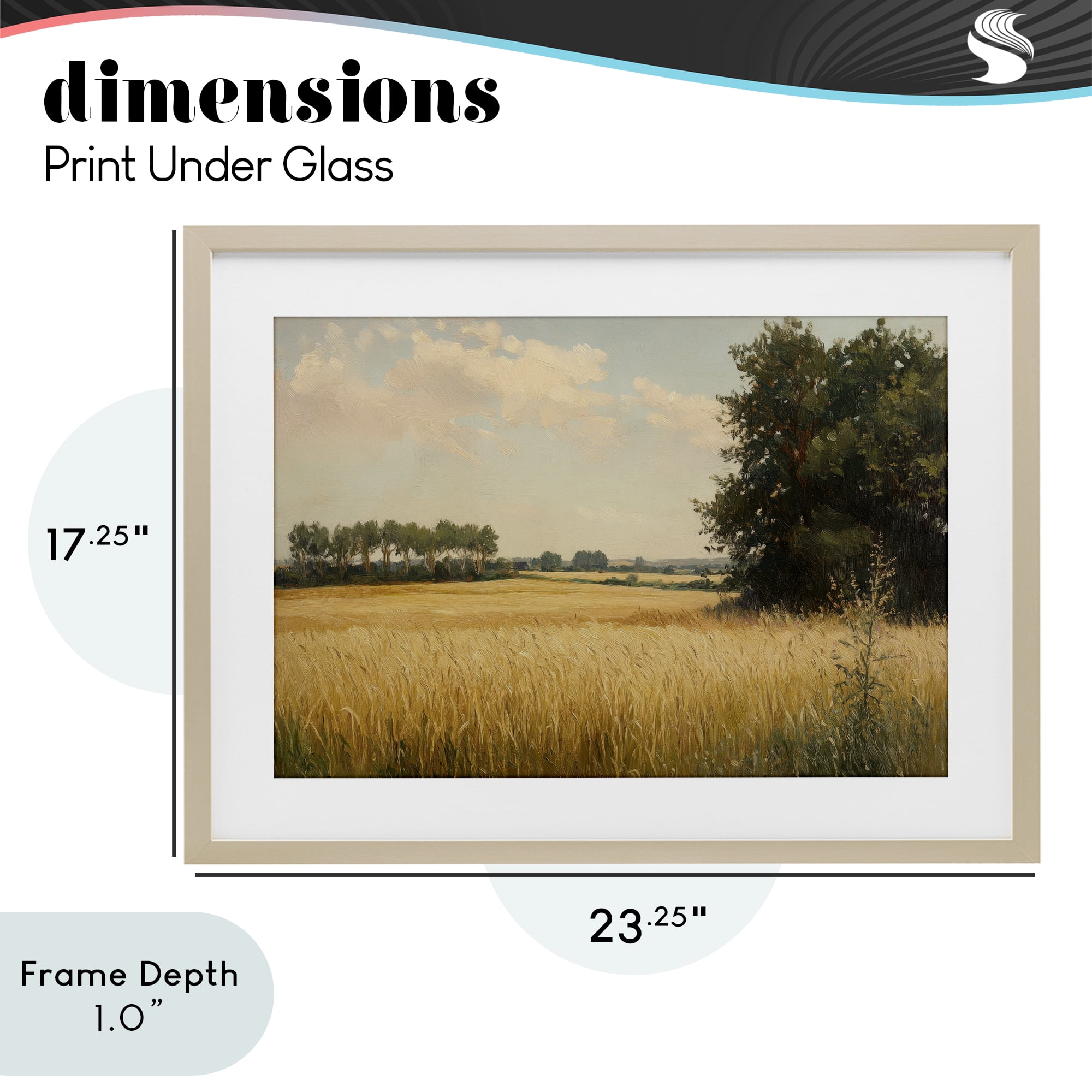 Stupell Industries Where The Wheat Grows Birch Framed Print Under Glass, design by Petal Prints Design