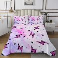 thumbnail image 1 of Erosebridal Lightning Print Coverlet Set Queen, Glitter Stars Bedding Set, Pink Galaxy Decor, 3pcs, 1 of 5
