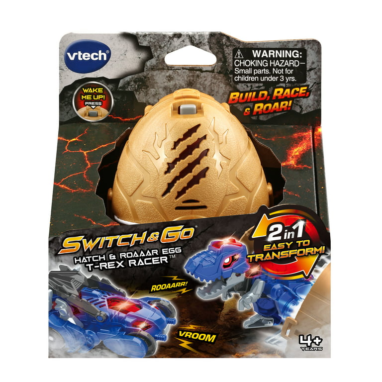 Vtech Switch & Go Hatch & Roaaar Egg T-Rex Racer Transforming Vehicle