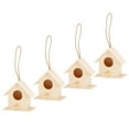 thumbnail image 2 of 4 nidos de madera para pájaros, casa colgante para pájaros, caja de cría, jaula para pájaros para decoración de jardín DIY, 2 of 14