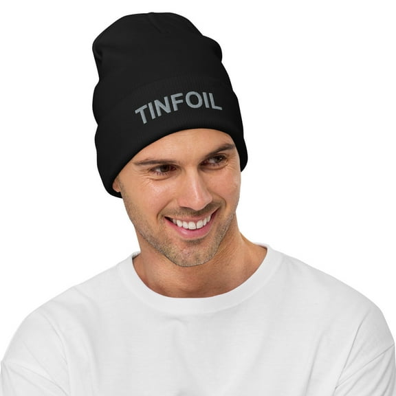 Tinfoil Hat - Embroidered Beanie (Black)