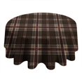 thumbnail image 4 of Brown Beige Checkerboard Checkered Pattern Round Tablecloth 60"x60",Wrinkle Wipeable Table Cloth for Kitchen Dining Room Picnic Patio Party, 4 of 6