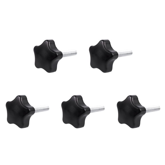 5pcs M8 x 40mm Screws Star Wing Screw Clamp Knob Handle Black