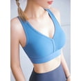 thumbnail image 5 of Ropa interior de mujer Sujetador de yoga para mujer, deportivo, acanalado, cuello en V, entrenamiento, jogging, chaleco informal sin cables Romacci  Ropa interior de mujer, 5 of 5