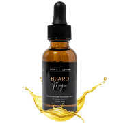 BASK & LATHER Beard Magic Growth Oil for Men, Helps Stimulate Hair Growth and Softness, Natural Beard Oil For Bald Spots and Patchy or Thin Beards, Supports a Thicker Fuller Beard, 1 fl oz