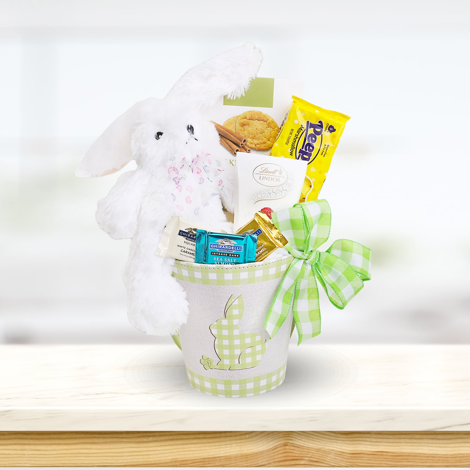Alder Creek Gift Baskets Happy Easter Gingham Basket (10 Items)