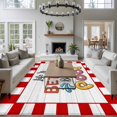 thumbnail image 4 of Colorful Letters Area Rug 5x8 Washable Rug Non Slip Boho Summer Swimming Circles Red Plaid Large Area Rug Soft Stainresistant Indoor Floor Carpet for Living Room Bedroom Home Office Dining Room, 4 of 8