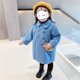 thumbnail image 3 of Abrigo de lana de longitud media para niños que combina con todo Abrigo de invierno grueso con doble botonadura para niñas, 3 of 5