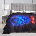 thumbnail image 4 of DouZhe Ultra-Soft Micro Fleece Lightweight Flannel Bed Blanket, Dazzling Neon Lights Skull Print Cozy Warm Throw Blankets, 40"x30", 4 of 7