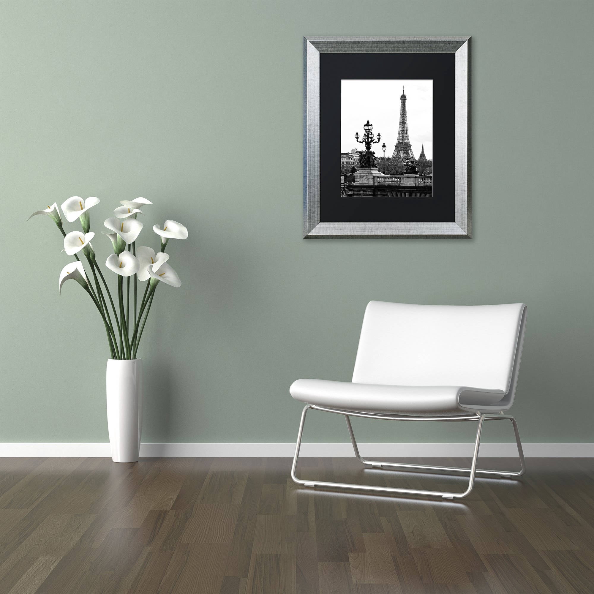 Trademark Fine Art "Paris Romantic" Canvas Art by Philippe Hugonnard, Black Matte, Silver Frame