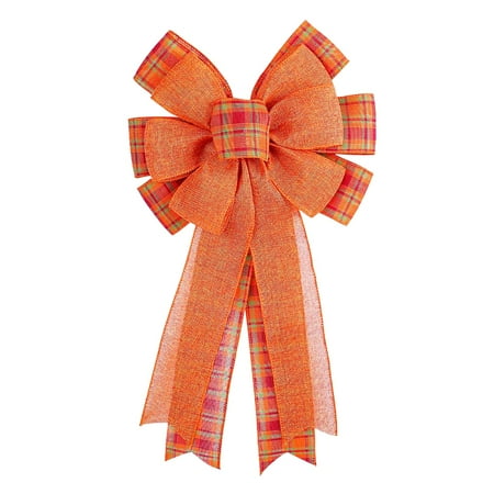 

Thanksgiving Pumpkin Bow Party Supplies Fall Festival Striped Bow Decorations