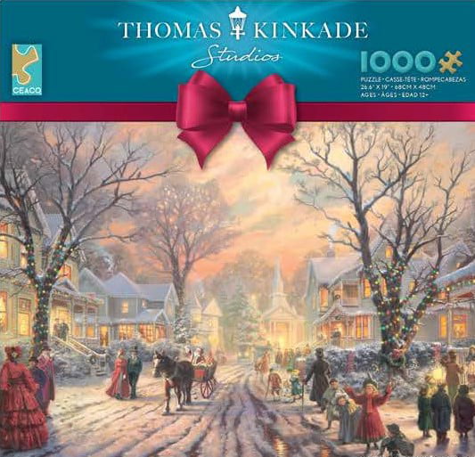 Vintage sealed Jigsaw Puzzle unopened Kinkade Olde Porterfield Tea Room 1000 piece Ceaco England Cozy Complete Christmas new gift birthday