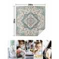 thumbnail image 4 of Beige Teal Boho Cloth Napkins Set of 8 Reusable Dinner Napkins, Medieval Vintage Ethnic Floral Abstract Cocktail Napkin Washable Table Napkins for Wedding/Holiday Party/Baby Shower 20"x20", 4 of 7