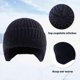 thumbnail image 2 of Men Knitted Hat Women Earflap Winter Hats Mens Wool Cap Warm Skull Cap Slouchy with Ear Warmer, 2 of 5