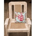 thumbnail image 2 of Coral Shabby Chic Blue Roses BB1101 Fabric Decorative Pillow, 2 of 2