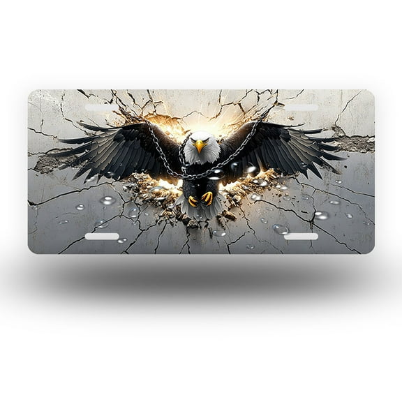 Eagle of freedom Front License Plate,Metal License Plate,Funny Standard Plates Personalized Novelty Decorative For Men/Women/Boys/Girls Car 6×12 Inch
