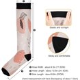 thumbnail image 3 of FREEAMG Cartoon Peach Compression Socks for Women Men, Circulation Knee High Stockings for Running Cycling Medical, 1Pair, 3 of 7