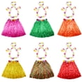 thumbnail image 5 of 1 disfraz de espectáculo de hula, falda hawaiana de hula, longitud de 40 cm, falda de hula para niños y adultos, 5 of 5