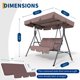 thumbnail image 2 of Columpio para patio exterior de 3 asientos con dosel ajustable, hamaca colgante con estructura resistente y tela transpirable, capacidad de 600 lbs, ideal para jardín, 2 of 7