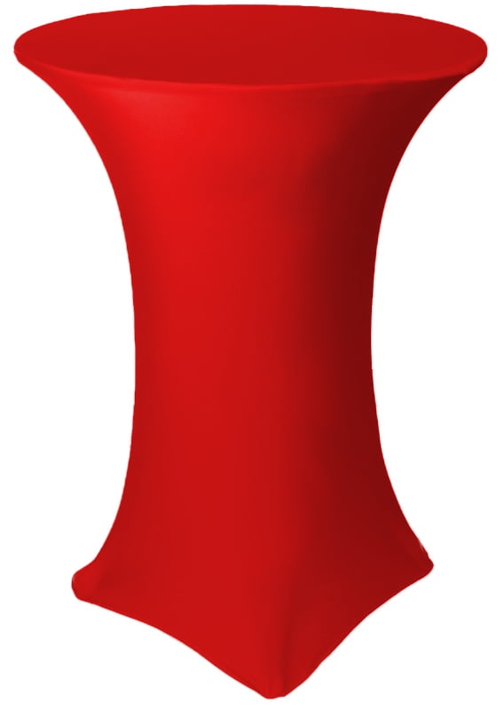 Red 32 Round x 43" Tall Spandex Cover for Folding Bar Height Tables