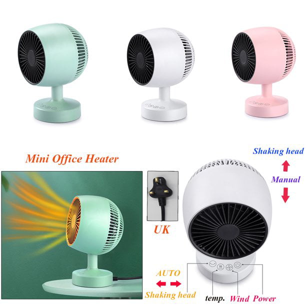 Electric Portable Desktop Air Heater Home Office Winter Warmer Fan Thermostat SS 