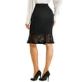 thumbnail image 3 of MODA NOVA Juniors Elegant Vintage Mermaid Fishtail Lace Skirts Stretch Bodycon Pencil Skirt, 3 of 5