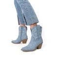 thumbnail image 4 of Women's Western Ankle Booties - Pointed Toe Cowgirl Boots with Low Heel Comfortable Pull-On Design for Casual Wear, 4 of 5
