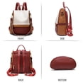 thumbnail image 2 of Mochila CHERUTY para mujer, piel sintética, antirrobo, color blanco y rojo, 2 of 7
