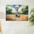 thumbnail image 2 of Happy Father's Day Basenji Playing Basketball with Best Dad Jersey Horizontal Matte Canvas Poster African Barkless Dog Lover Wall Art Home Decor - 13006, 2 of 5