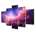 thumbnail image 2 of Designart "Purple Pink Fractal Cosmic Fusion" Modern Metal Wall Décor Set, 2 of 5