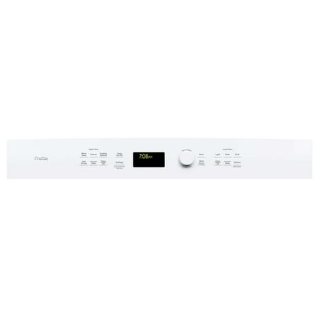 GE Profile - 30" Built-In Single Electric Convection Wall Oven with Built-In Microwave - White on white