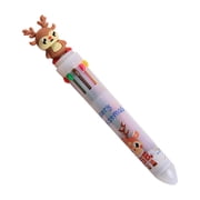 Shldybc Christmas Style 10-color Ballpoint Pen Manually Press Multi-color Ballpoint Pen Student Multifunction Oil Pen Christmas Gift Office School Supplies 1ml