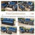 thumbnail image 4 of AECOJOY 7 Pieces Outdoor Furniture Set with Two Storage Boxes, Rattan Wicker Sectional Sofa Couch Patio Conversation Set, Dark Blue, 4 of 8