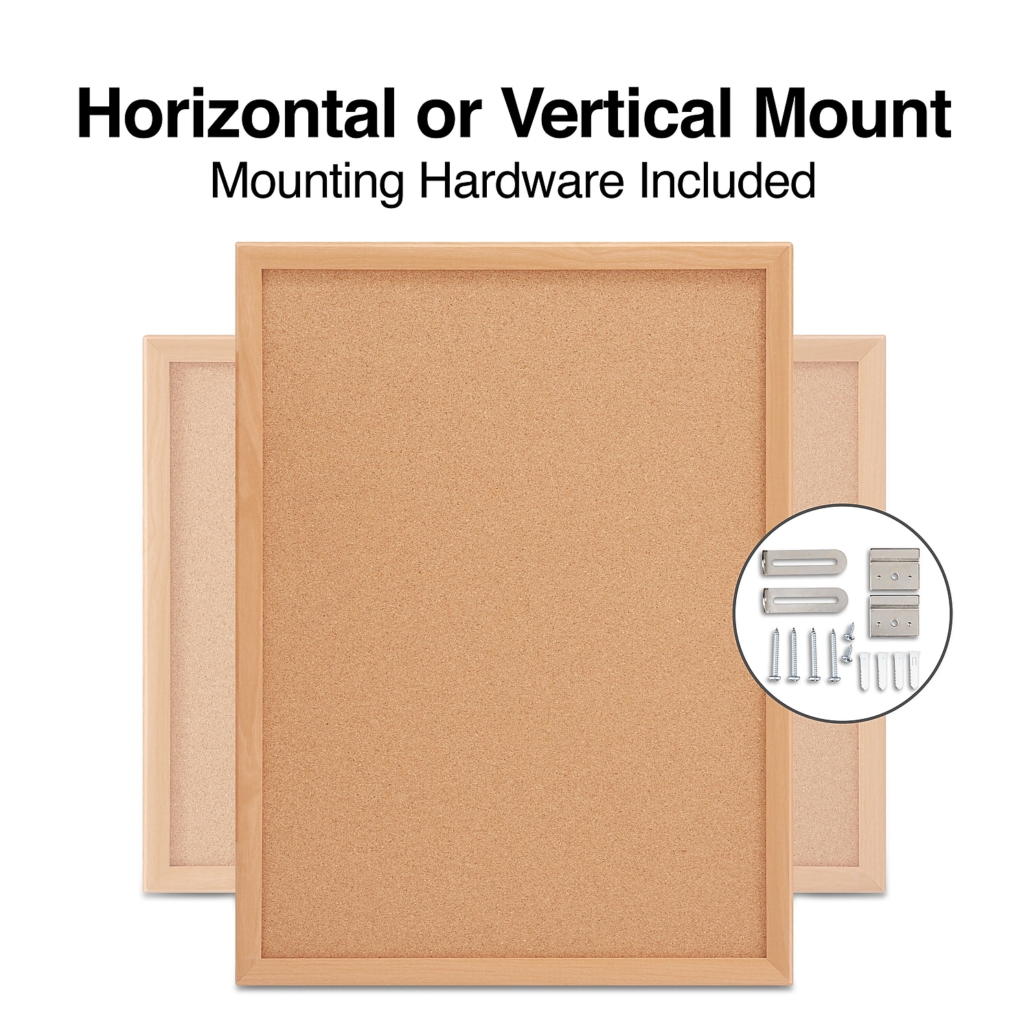 Staples Standard Durable Cork Bulletin Board Oak Frame 2'W x 1.5'H 2/Pack ST52460-CCVS
