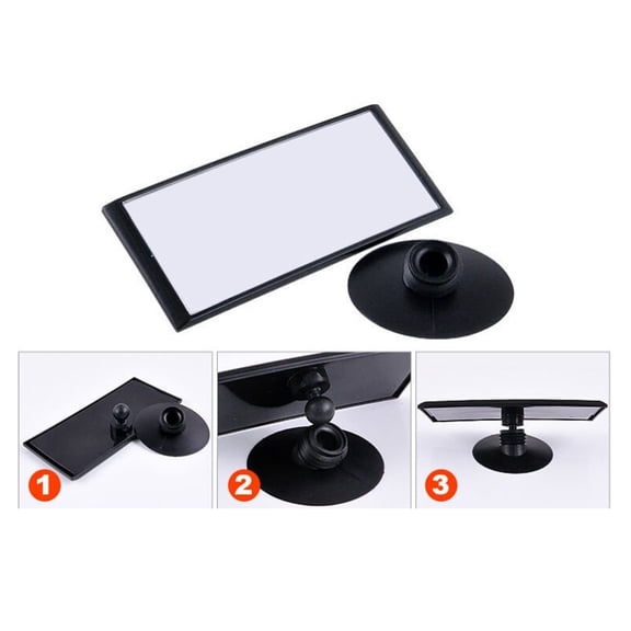 MLINS -145 Universal Car Flat Interior Rearview Mirror Wide Angle with Removable Suction Cup