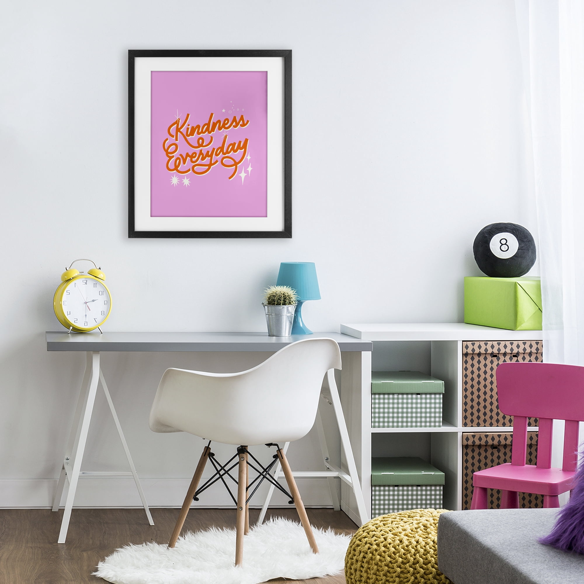 Stupell Industries Cursive Kindness Everyday Black Framed Print Under Glass, design by Indira Prieto | IndySign