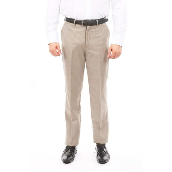 Slim Fit Hemmed Bottom Dress Pants Solid Dk Tan
