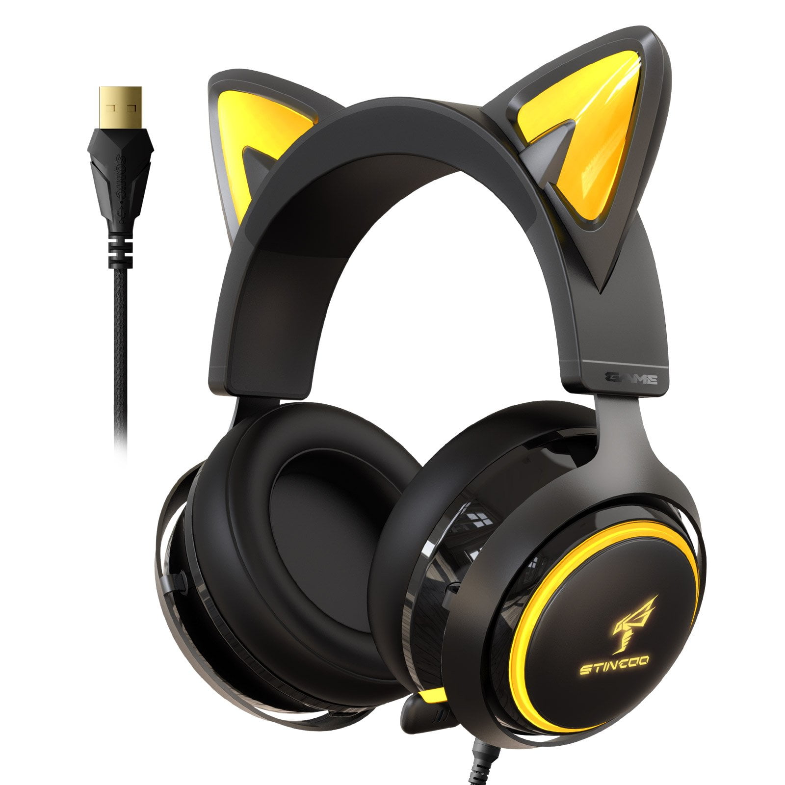 SOMIC GS510 Cat Ear Headphones USB 7.1 Channels Stereo Kitty Gaming