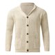 thumbnail image 2 of Gibobby Suéter cárdigan para hombre Suéter de punto con cuello alto y botones para hombre(Caqui,M), 2 of 5