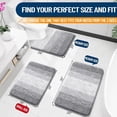 thumbnail image 2 of Buganda Microfiber Bathroom Rugs, 20"x47" Light Grey Luxury Extra Soft and Absorbent Bath Mat, Non-Slip Plush Bath Carpet, 2 of 7