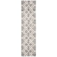 thumbnail image 3 of SAFAVIEH Berber Zachary Geometric Shag Runner Rug, Gray/Cream, 2' x 8', 3 of 12