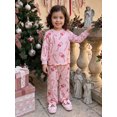 thumbnail image 4 of Lairauiy Baby Toddler Girl Christmas Outfits Candy Cane Print Long Sleeve Tops and Pants Clothes Set 0-3 Years, 4 of 9