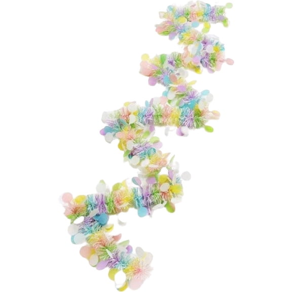 Easter Pastel Garland - 200cm Confetti Tinsel Style for Spring Party & Home Decor
