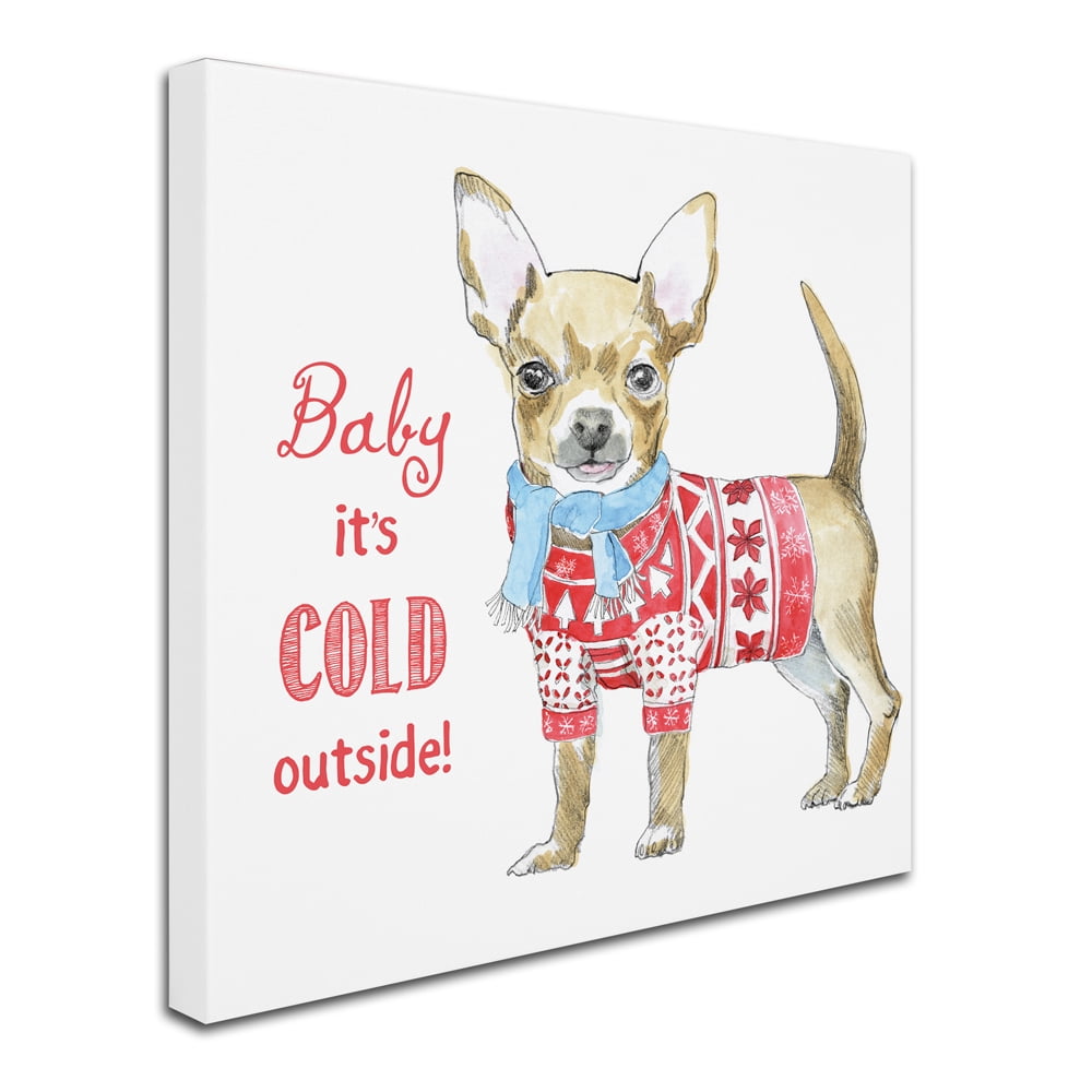 Trademark Fine Art "Glamour Pups Christmas I" Canvas Art by Beth Grove