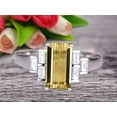 thumbnail image 1 of 7x5mm Emerald Cut 1.50 Carat Champagne Diamond Moissanite Engagement Ring Anniversary Gift in 10k White Gold, 1 of 5