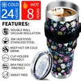 thumbnail image 3 of 40 Oz Tumbler with Handle and Silicone Straws,Coffee Insulated Tumbler with Handle,40 Oz Flowers Water Bottles,Travel Mug with Handle, 3 of 6