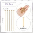 thumbnail image 3 of 200Pcs Head Pins 40mm Ball Head Pins 24 K Gold Plated 304 Stainless Steel Beading Pin 21Guage for Jewelry Making, 3 of 9