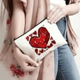 thumbnail image 4 of Pratyus Tote Bag Pink Love Cosmetic Bag with Hearts Love Symbolism for Women Friends Travel Essentials Ladies Accessories White, 4 of 6