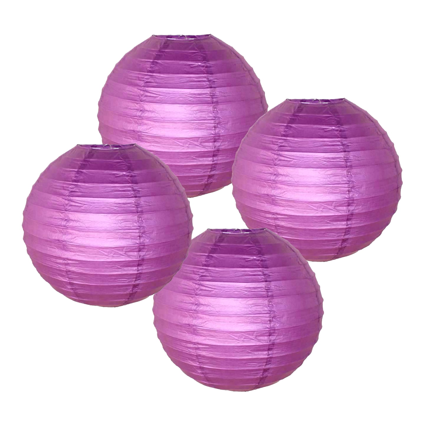 18" Mulberry Purple Paper Lanterns (Set of 4) Decorative Round